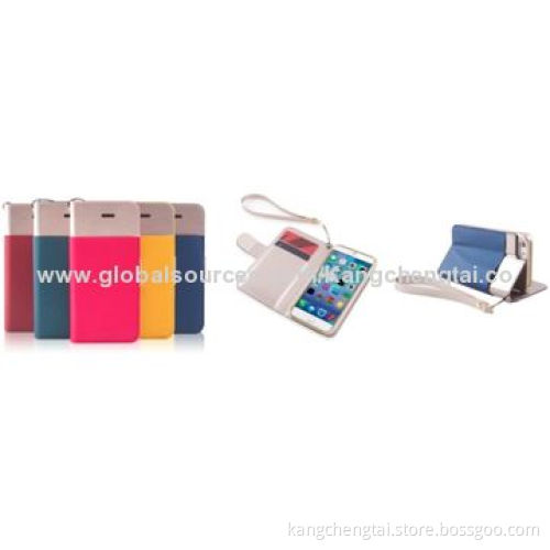 PU Leather Mobile Phone Cases for iPhone 6, Stylish, Color Leather Folio with Stand